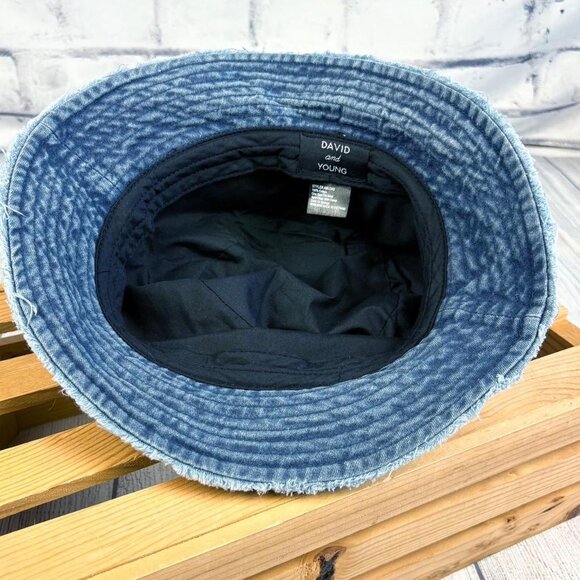 Hipster David & Young Distressed Denim Bucket Hat - Picture 4 of 6